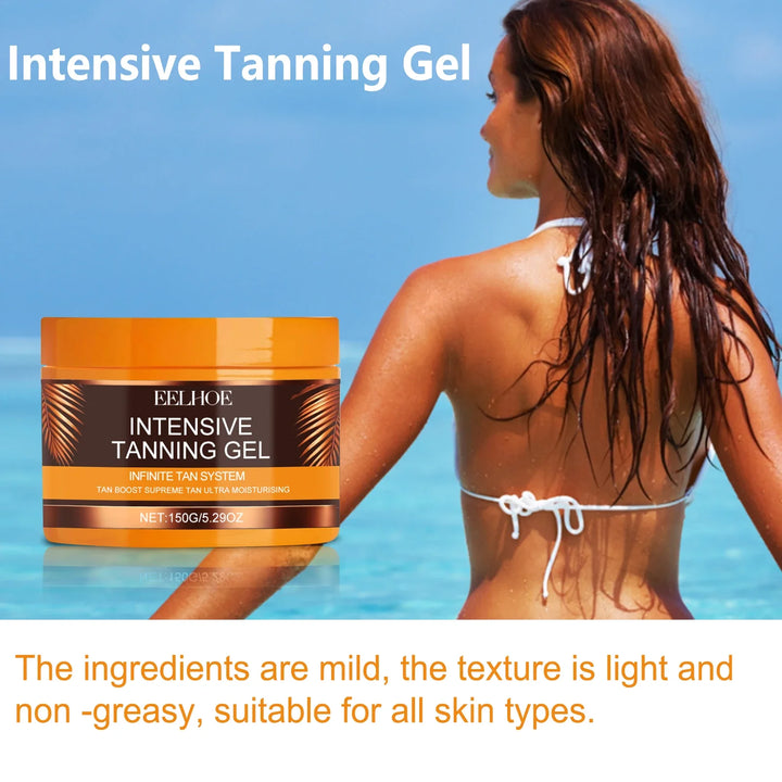 Intensive Tanning Gel Body Self Tanner Booster Sunbed Sun Bronzer Repair Nourishing Skin Coloring Sunless Fake Tan Tanning Gel