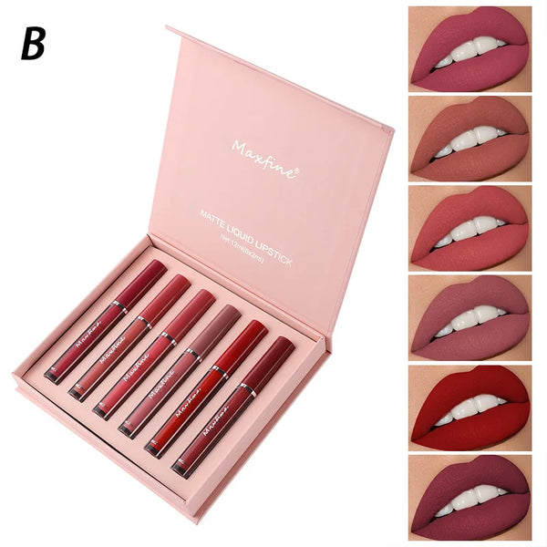 6Pcs Matte Liquid Lipstick Makeup Set