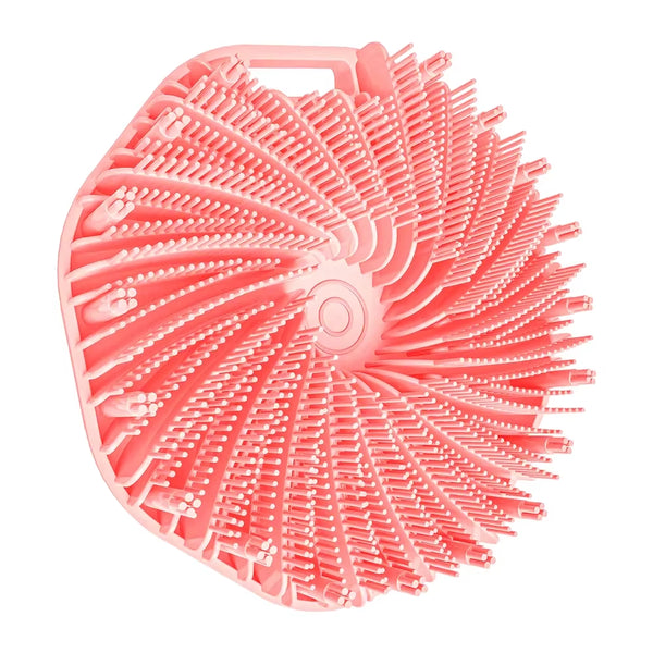 Soft Silicone Body Scrubber Bath Brush with Ergonomic Handle Portable Shower Massage Cleaning Exfoliating Home Tool